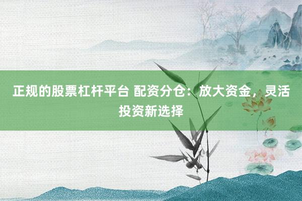 正规的股票杠杆平台 配资分仓：放大资金，灵活投资新选择
