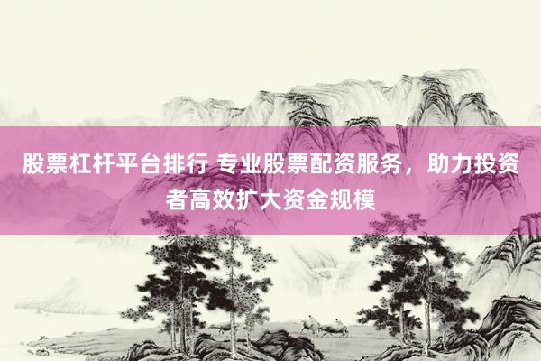 股票杠杆平台排行 专业股票配资服务，助力投资者高效扩大资金规模