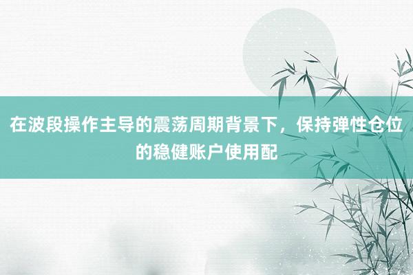 在波段操作主导的震荡周期背景下，保持弹性仓位的稳健账户使用配