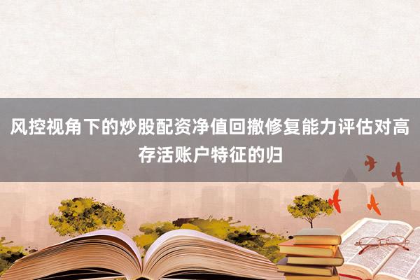 风控视角下的炒股配资净值回撤修复能力评估对高存活账户特征的归