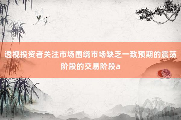 透视投资者关注市场围绕市场缺乏一致预期的震荡阶段的交易阶段a